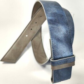 Ceinture reversible femme Jean nuancé / Gris satiné